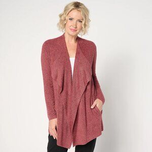 Barefoot Dreams Petite CozyChic Lite Ribbed Island Wrap Cardigan -Sz PL/PXL a670